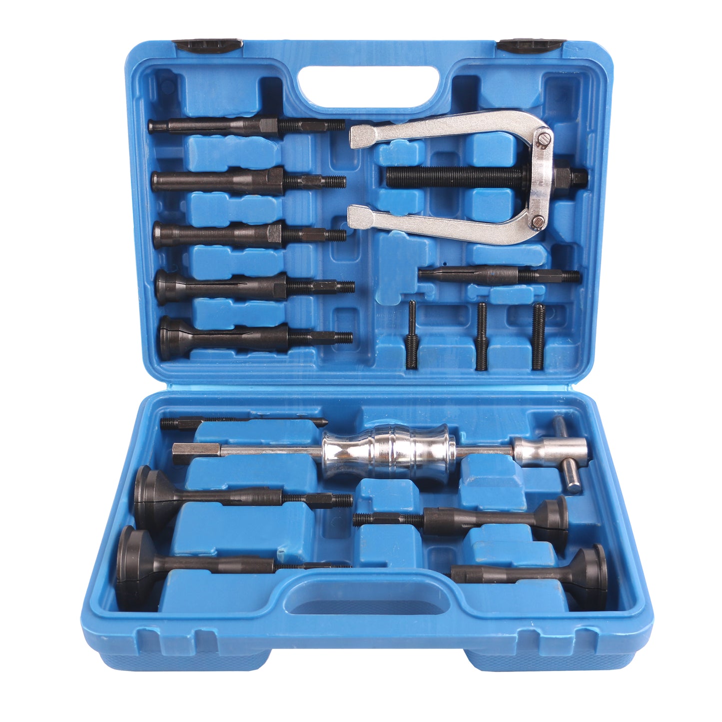 echtools EC1425 16 tlg. Innenlager Grundloch Abzieher Satz mit Zweiarm Abzieher und Gleithammer