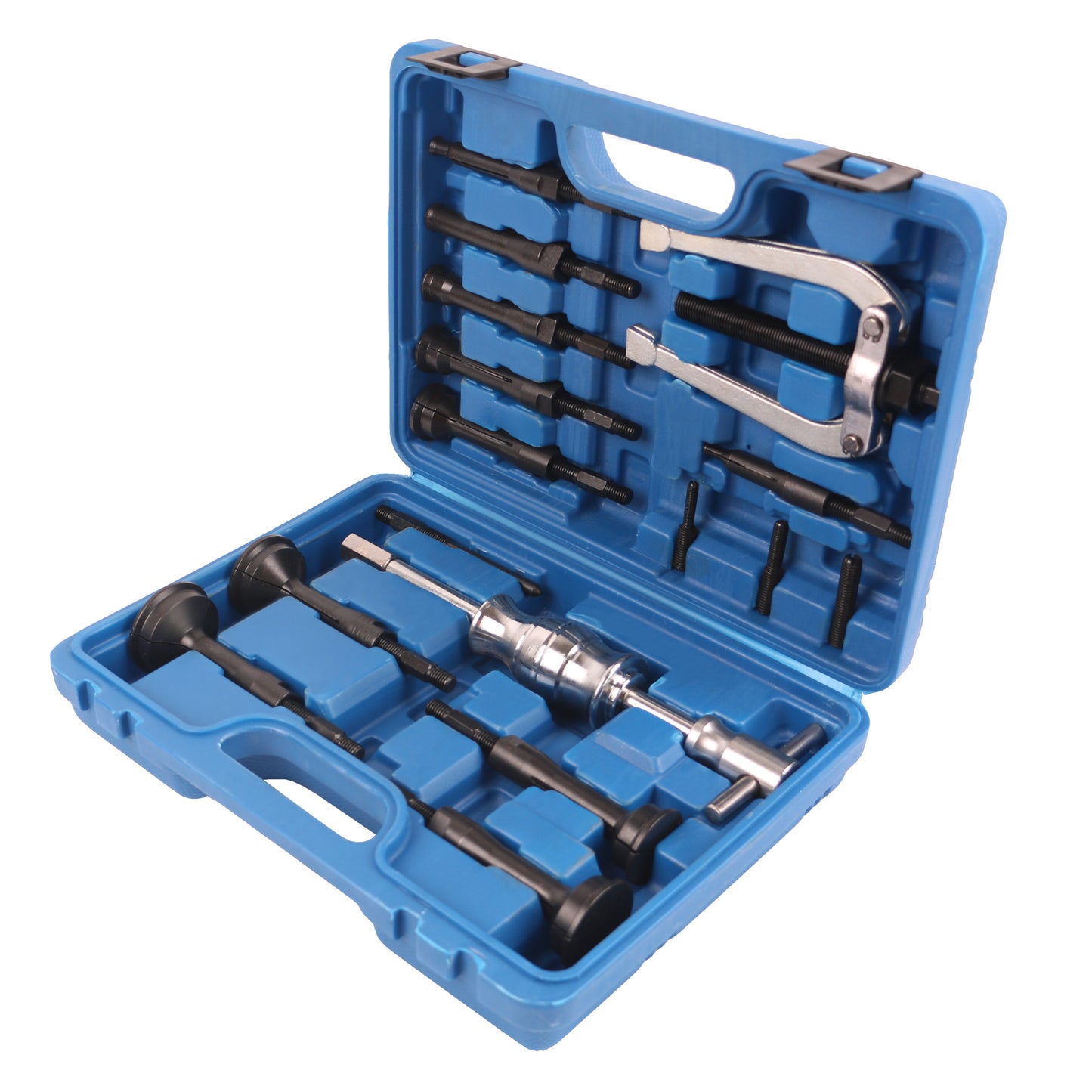 echtools EC1425 16 tlg. Innenlager Grundloch Abzieher Satz mit Zweiarm Abzieher und Gleithammer