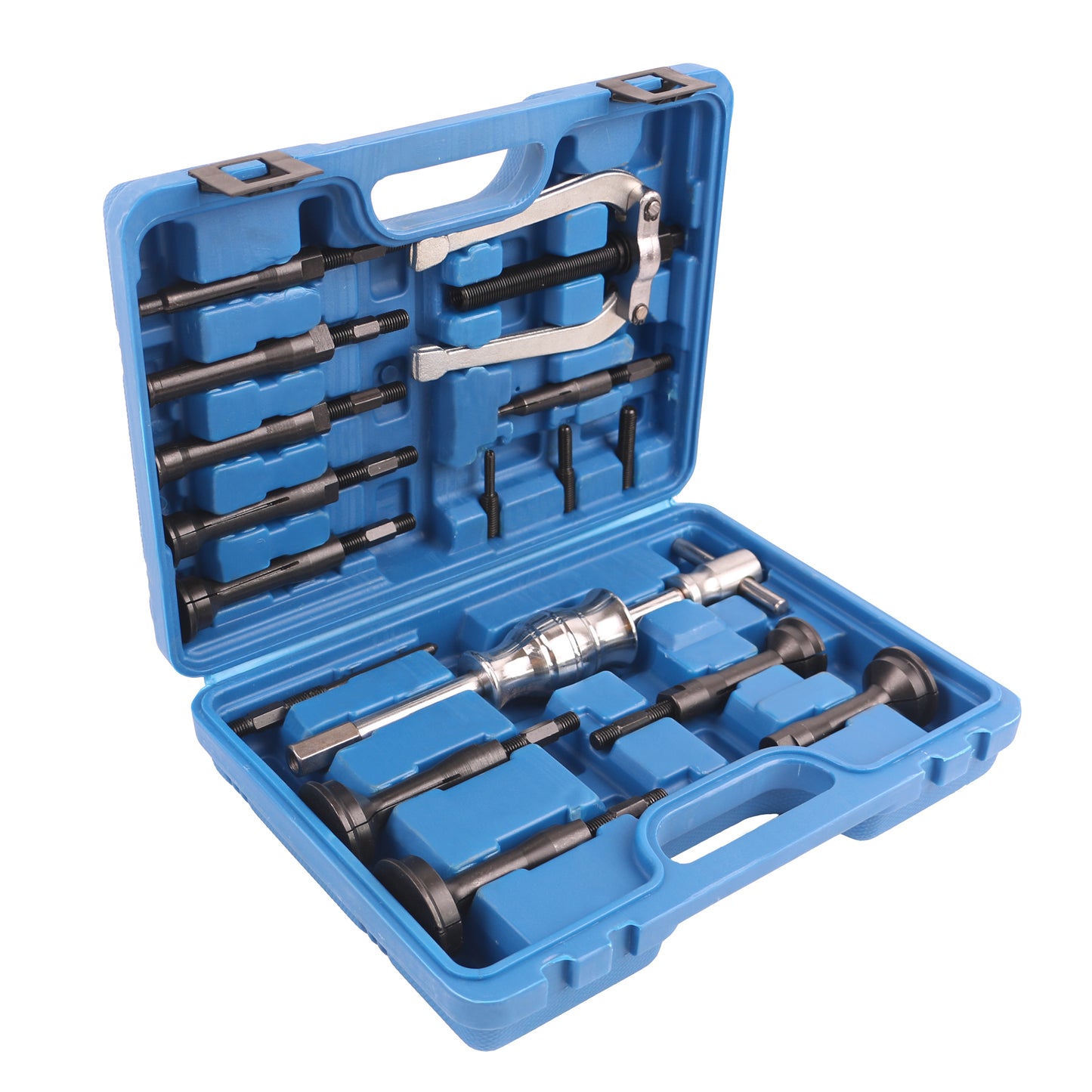 echtools EC1425 16 tlg. Innenlager Grundloch Abzieher Satz mit Zweiarm Abzieher und Gleithammer