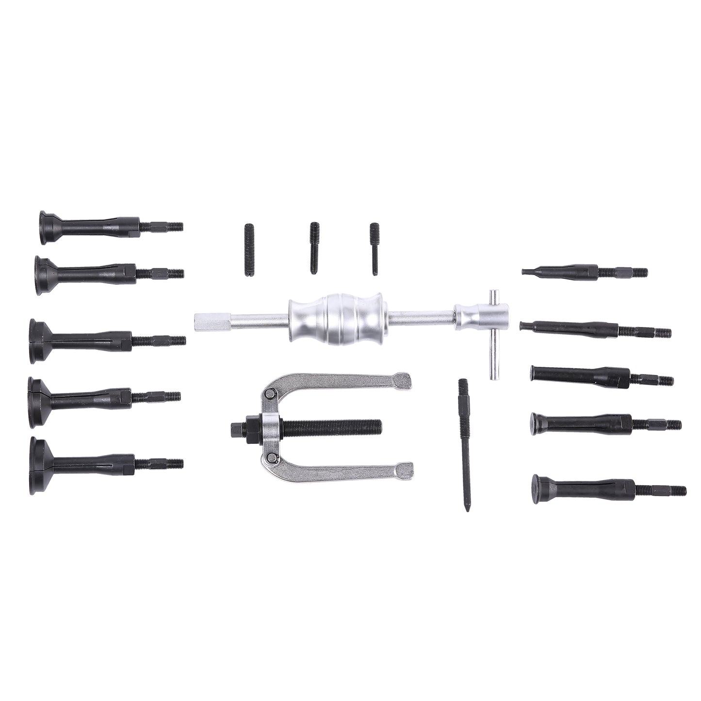 echtools EC1425 16 tlg. Innenlager Grundloch Abzieher Satz mit Zweiarm Abzieher und Gleithammer