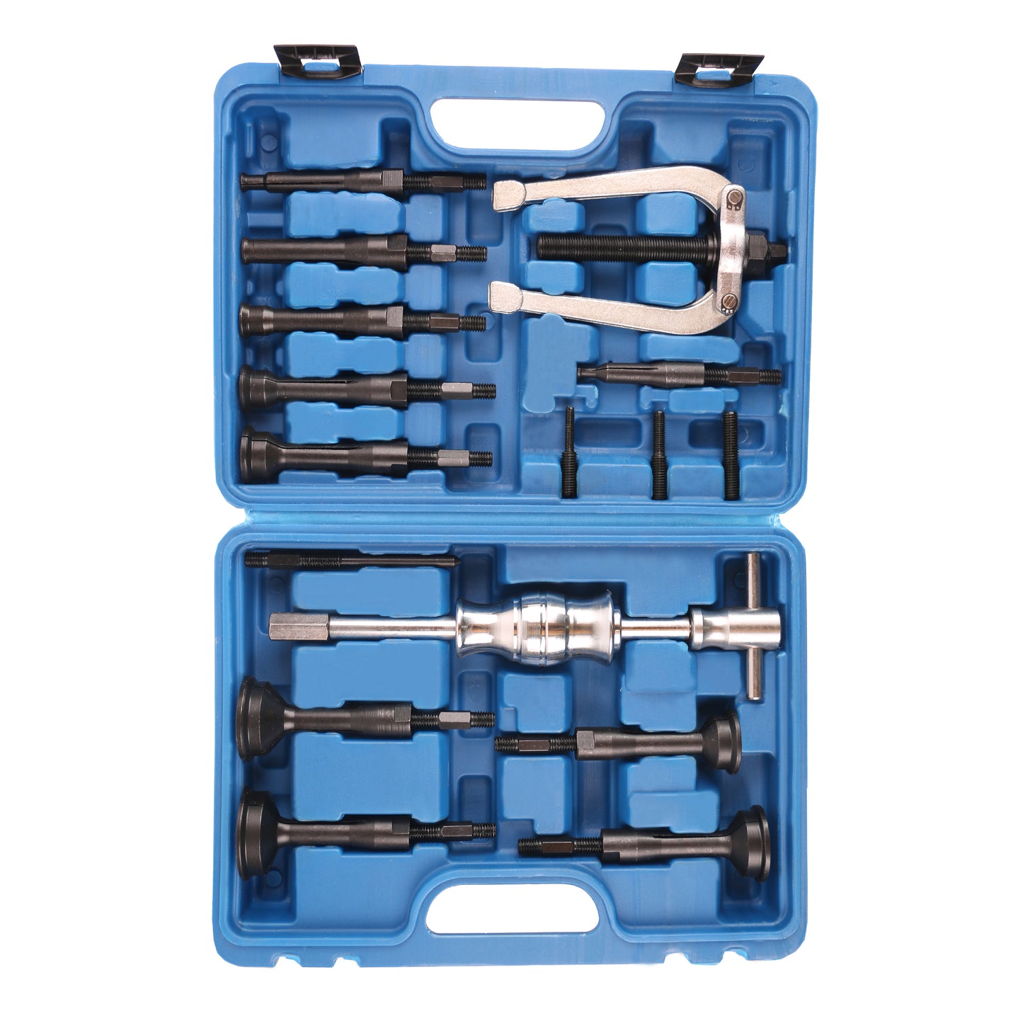 echtools EC1425 16 tlg. Innenlager Grundloch Abzieher Satz mit Zweiarm Abzieher und Gleithammer