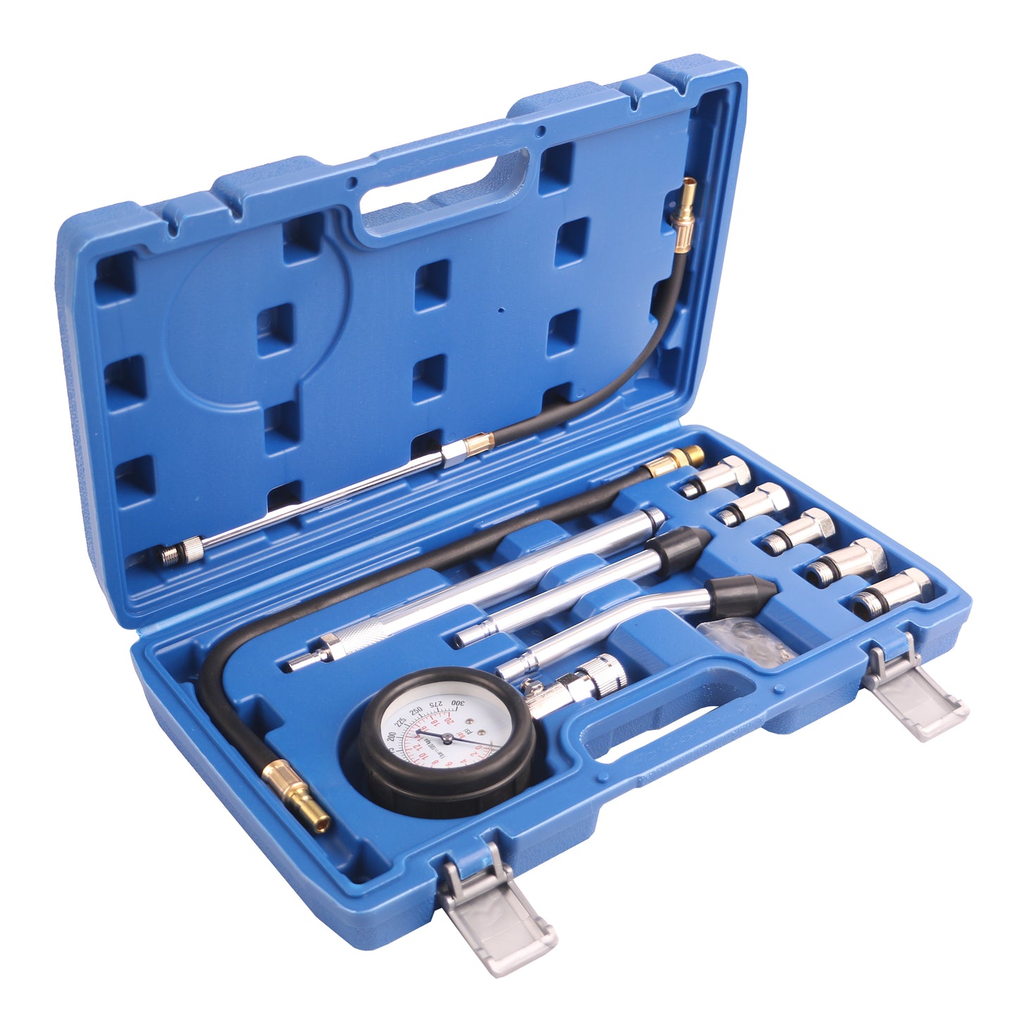 echtools EC1512 11 tlg. Kompressionsprüfgerät, Benzin-Zylinder-Kompressionsprüfer, Kompressionstest, Kompressionsprüfer für Benzinmotoren