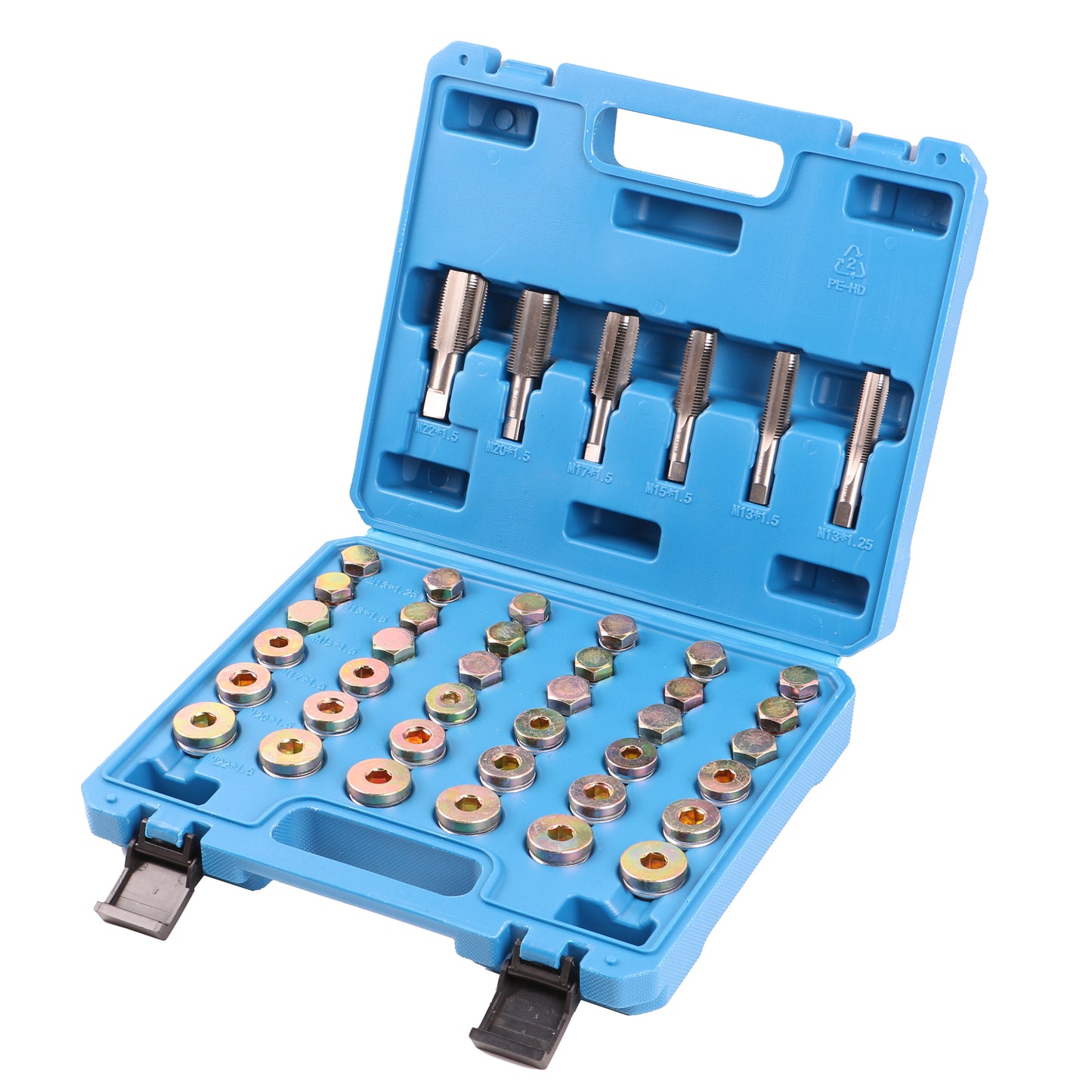 echtools EC1802 114tlg. Ölwannen Gewinde Reperatur Satz Ölablassschrauben M13 M15 M17 M20 M22