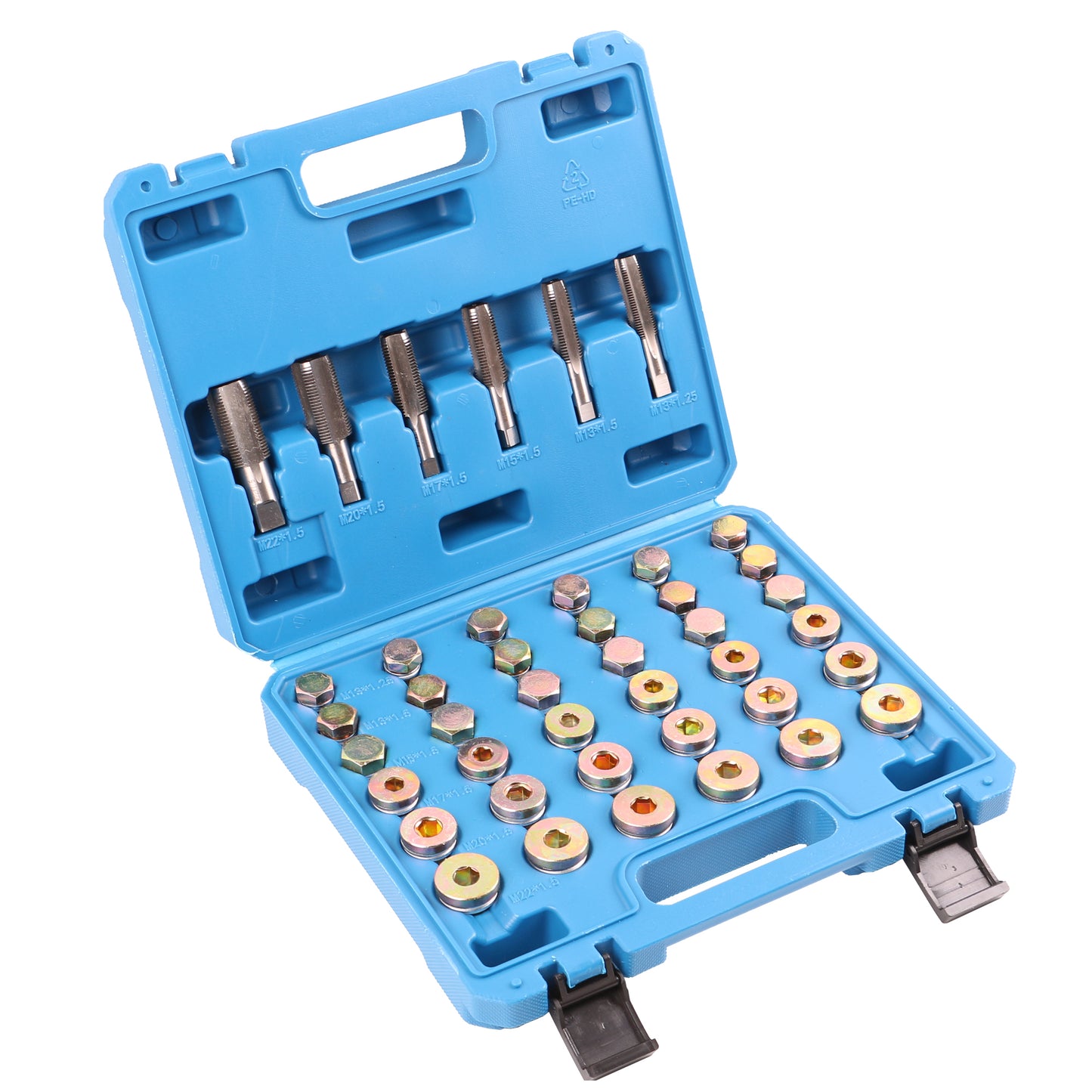 echtools EC1802 114tlg. Ölwannen Gewinde Reperatur Satz Ölablassschrauben M13 M15 M17 M20 M22