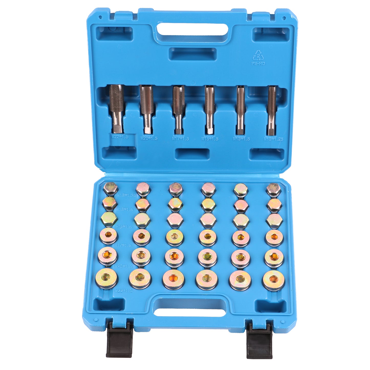 echtools EC1802 114tlg. Ölwannen Gewinde Reperatur Satz Ölablassschrauben M13 M15 M17 M20 M22