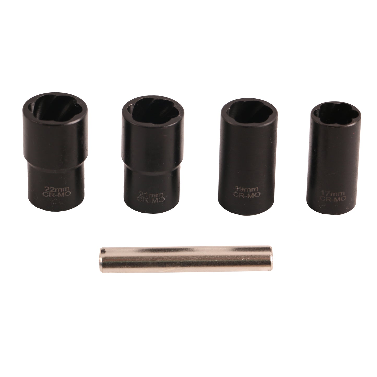 echtools EC1806 Spiral-Profil-Steckschlüssel-Satz / Schraubenausdreher | 12,5 mm (1/2") SW 17 - 22 mm | 5-tlg.