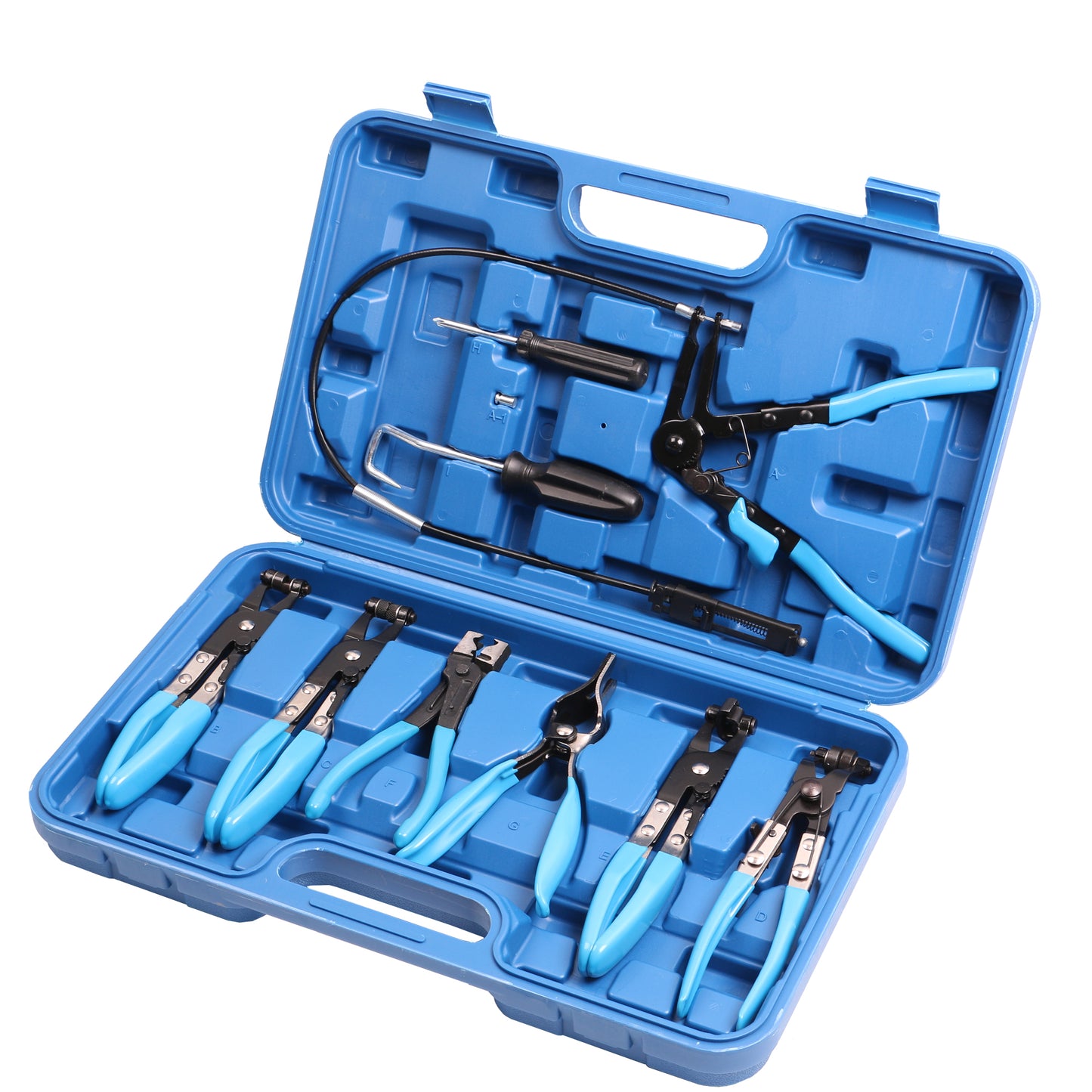 echtools EC1901 10 tlg. Spezialzangen Set für Schlauchschellen Federband Zange Klemme Set