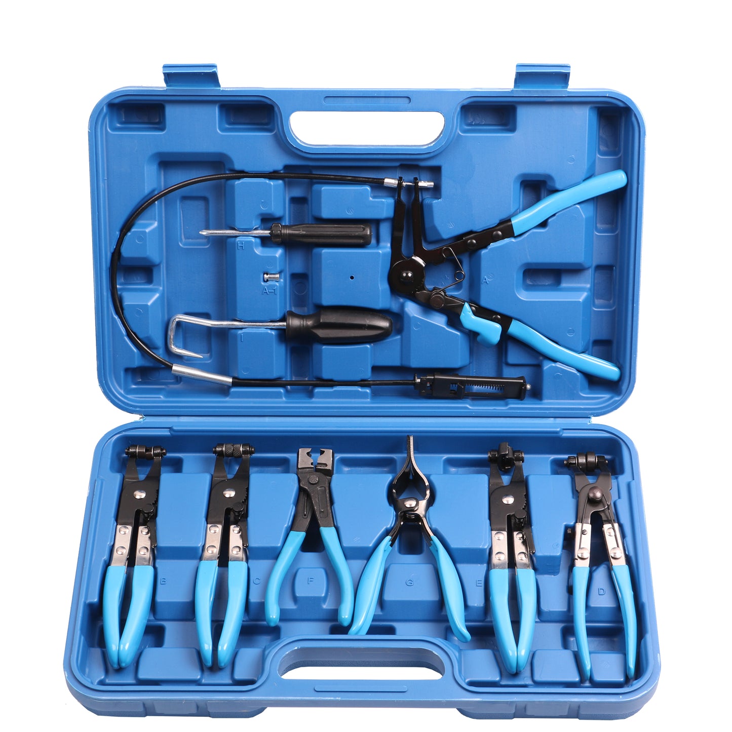 echtools EC1901 10 tlg. Spezialzangen Set für Schlauchschellen Federband Zange Klemme Set