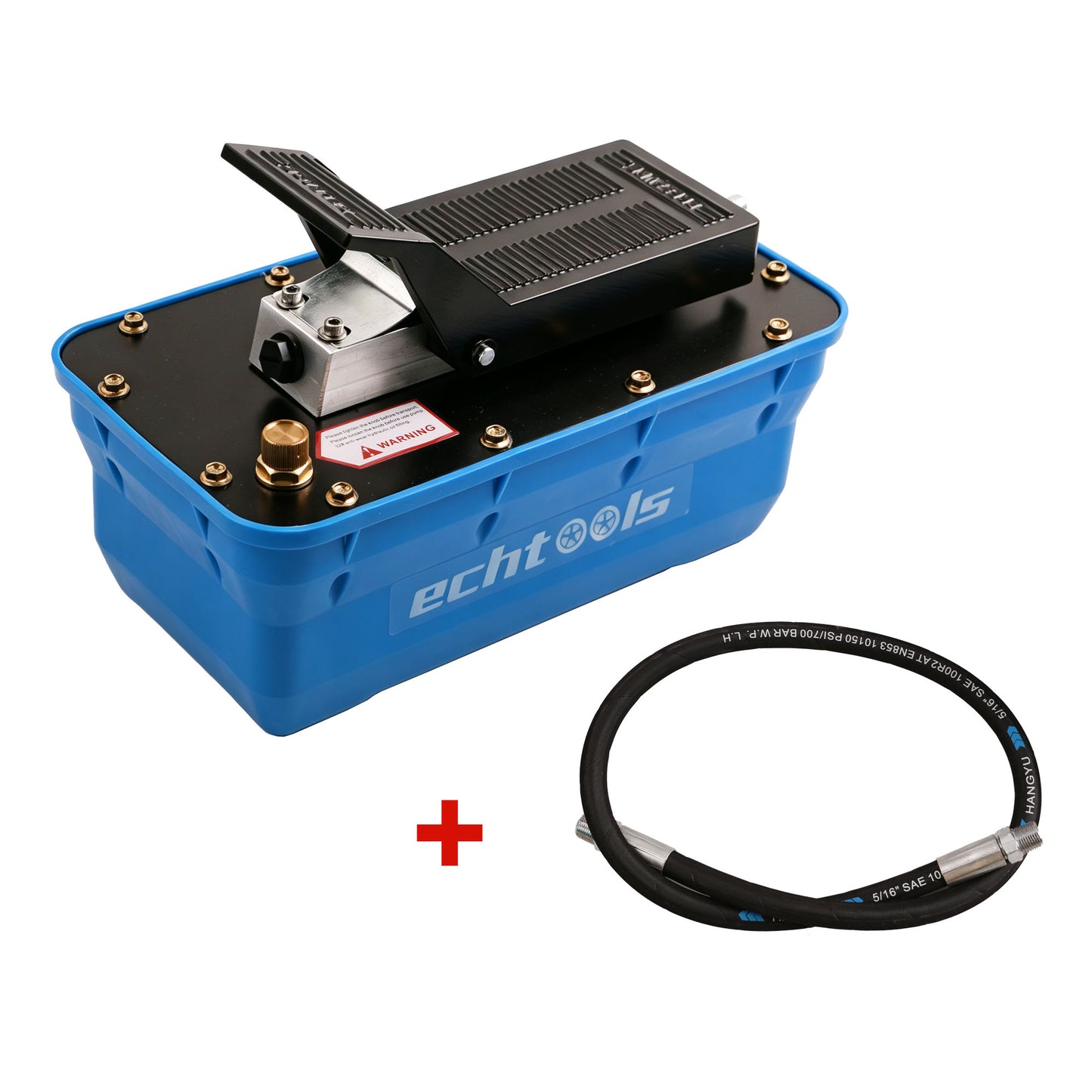 echtools EC1456 Lufthydraulikpumpe Fußpumpe 2,3 L Hydraulikpumpe mit Schlauch