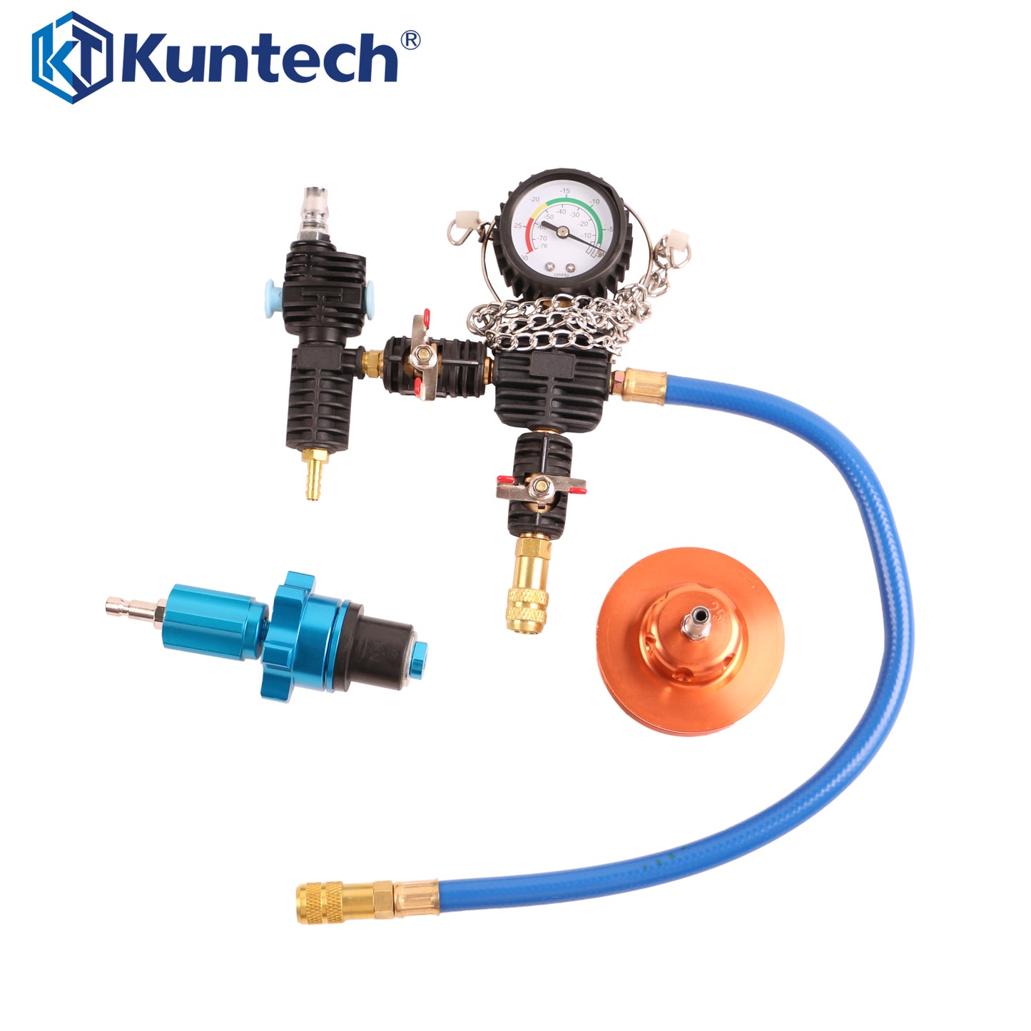 Kuntech 42-tlg. universelles Kühler-Lecktest und Kühlmittel-Nachfüllwerkzeug-Set ALU