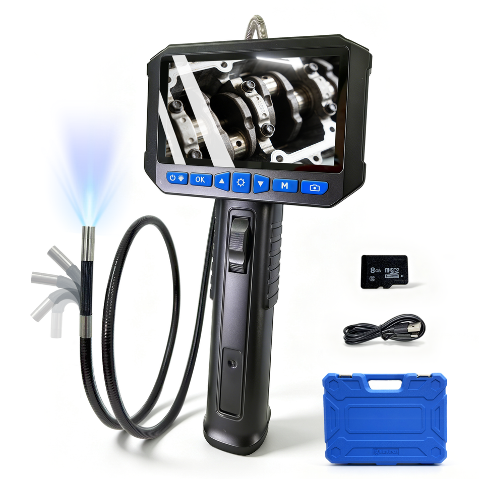 Kuntech KT6387 Gelenk Endoskopkamera 5,5mm 210° 4,5" IPS IP67 8x Zoom Inspektionskamera