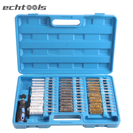 echtools EC1406 38 tlg. Rundbürsten-Set Bohrlochbürsten Nylon Messing Stahl Bürsten Satz