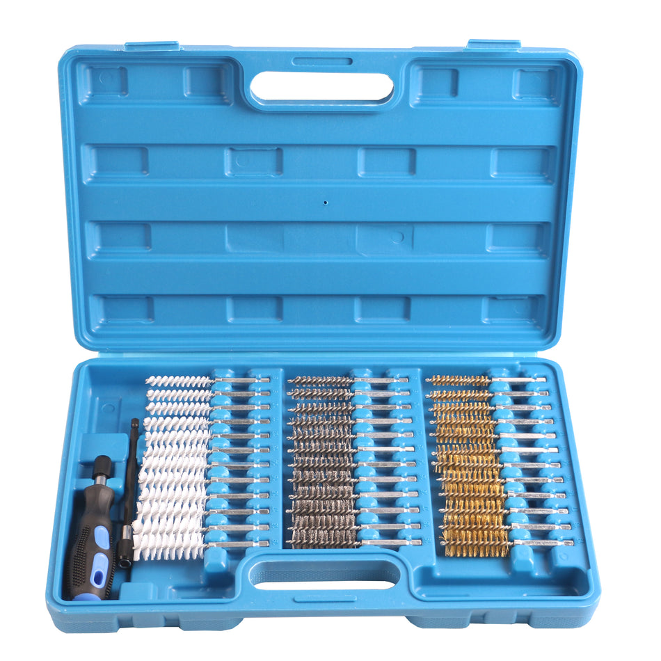 echtools EC1406 38 tlg. Rundbürsten-Set Bohrlochbürsten Nylon Messing Stahl Bürsten Satz