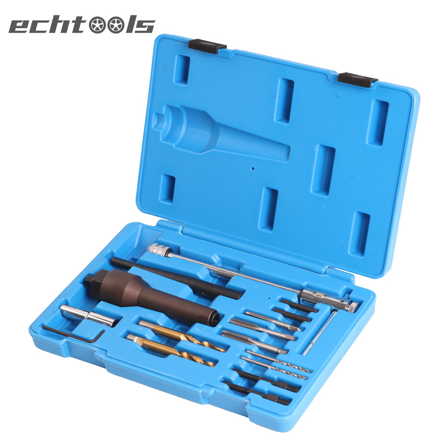 echtools EC1412 16-tlg. Glühkerzen-Ausbau und Gewinde-Reparatur-Satz M8 M10