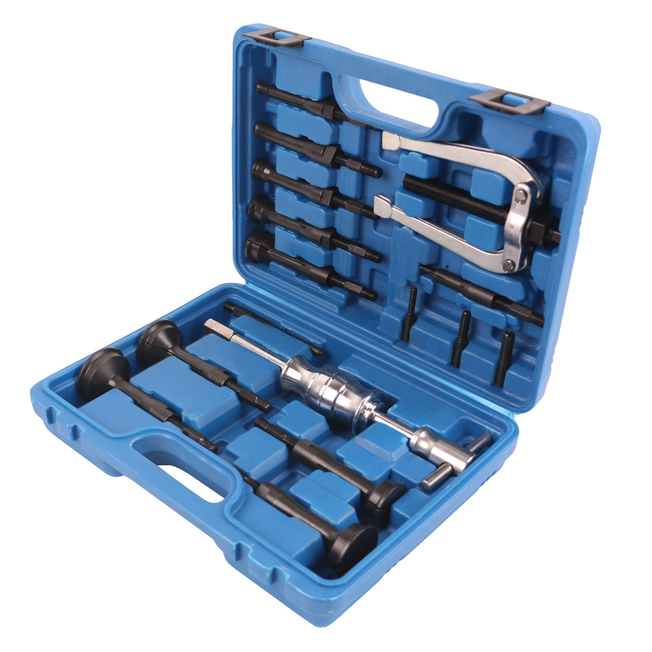echtools EC1425 16 tlg. Innenlager Grundloch Abzieher Satz mit Zweiarm Abzieher und Gleithammer