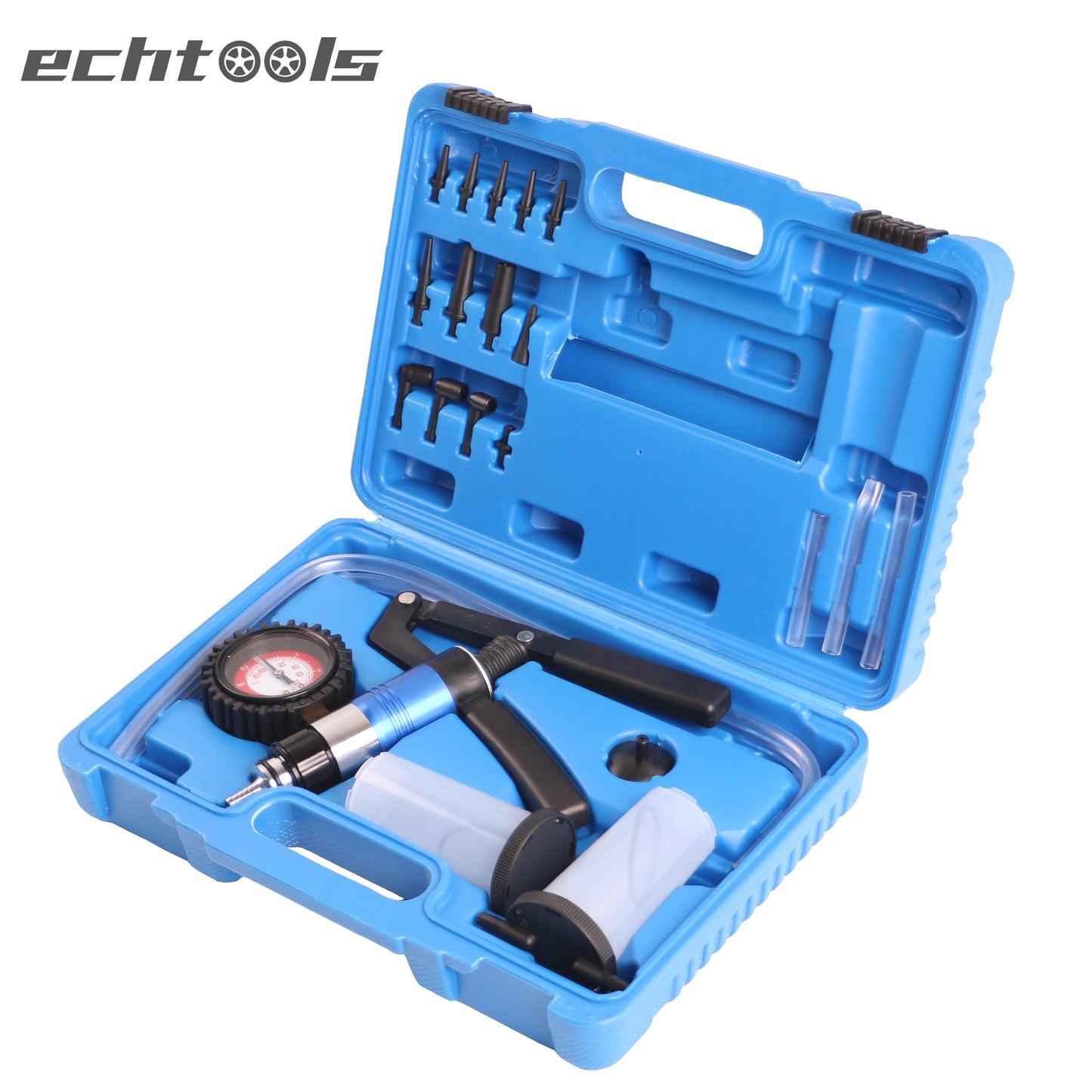 echtools EC1506 Vakuum Druckpumpen-Satz, Vakuum Tester, Bremsenentlüfter, Pumpe inkl. Adapter