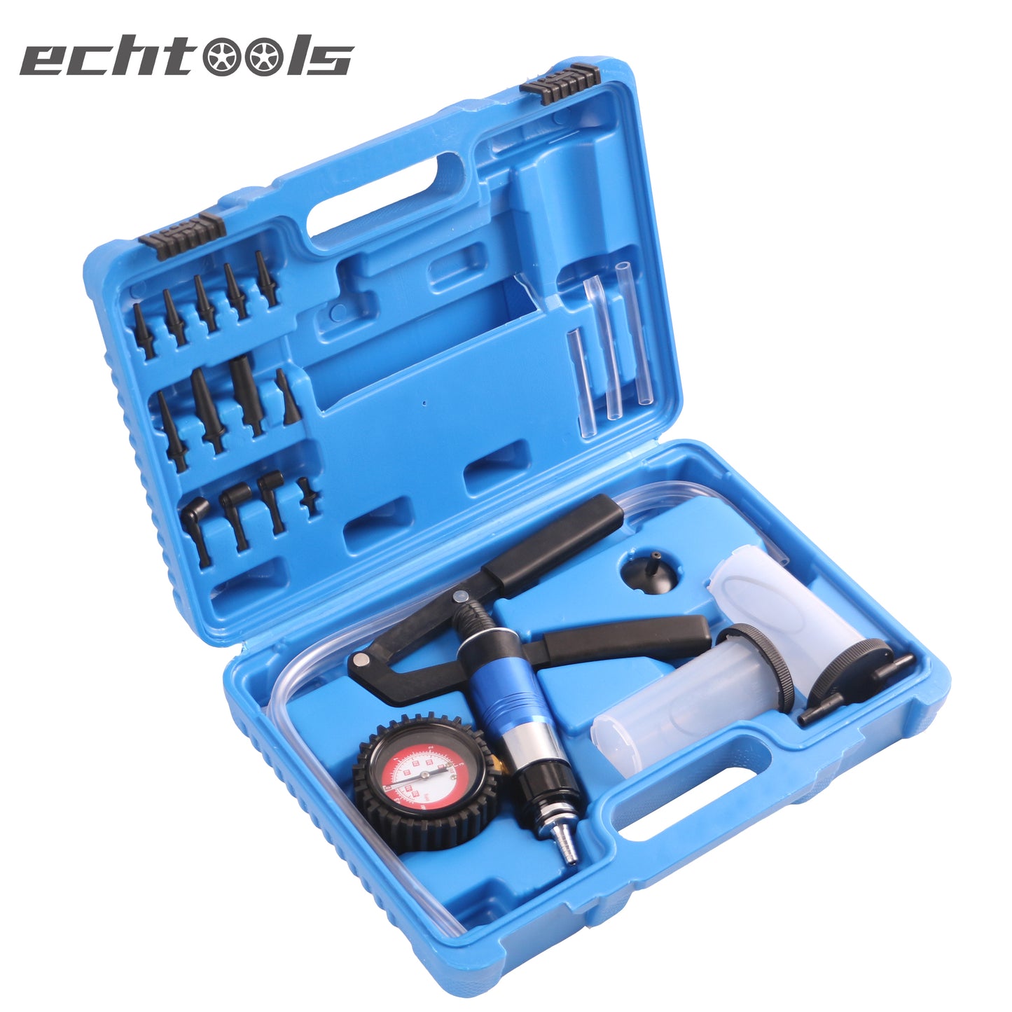 echtools EC1506 Vakuum Druckpumpen-Satz, Vakuum Tester, Bremsenentlüfter, Pumpe inkl. Adapter