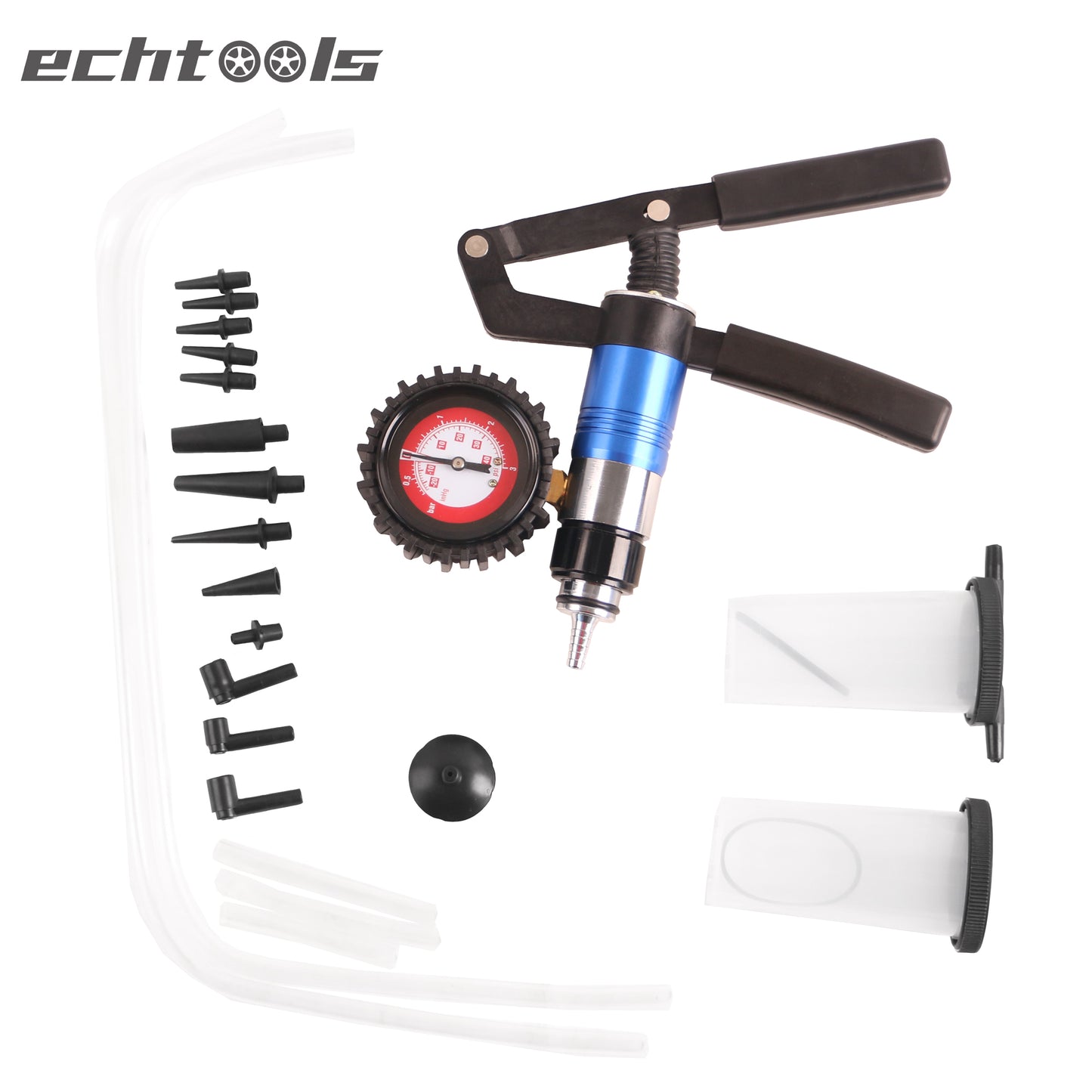 echtools EC1506 Vakuum Druckpumpen-Satz, Vakuum Tester, Bremsenentlüfter, Pumpe inkl. Adapter