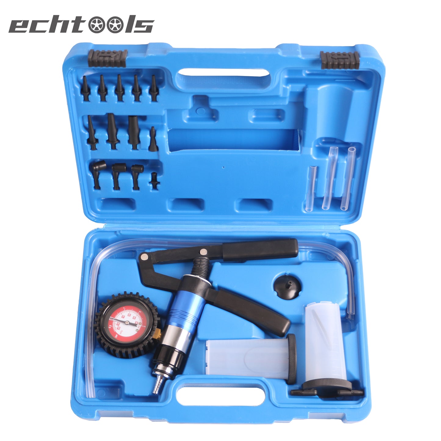 echtools EC1506 Vakuum Druckpumpen-Satz, Vakuum Tester, Bremsenentlüfter, Pumpe inkl. Adapter