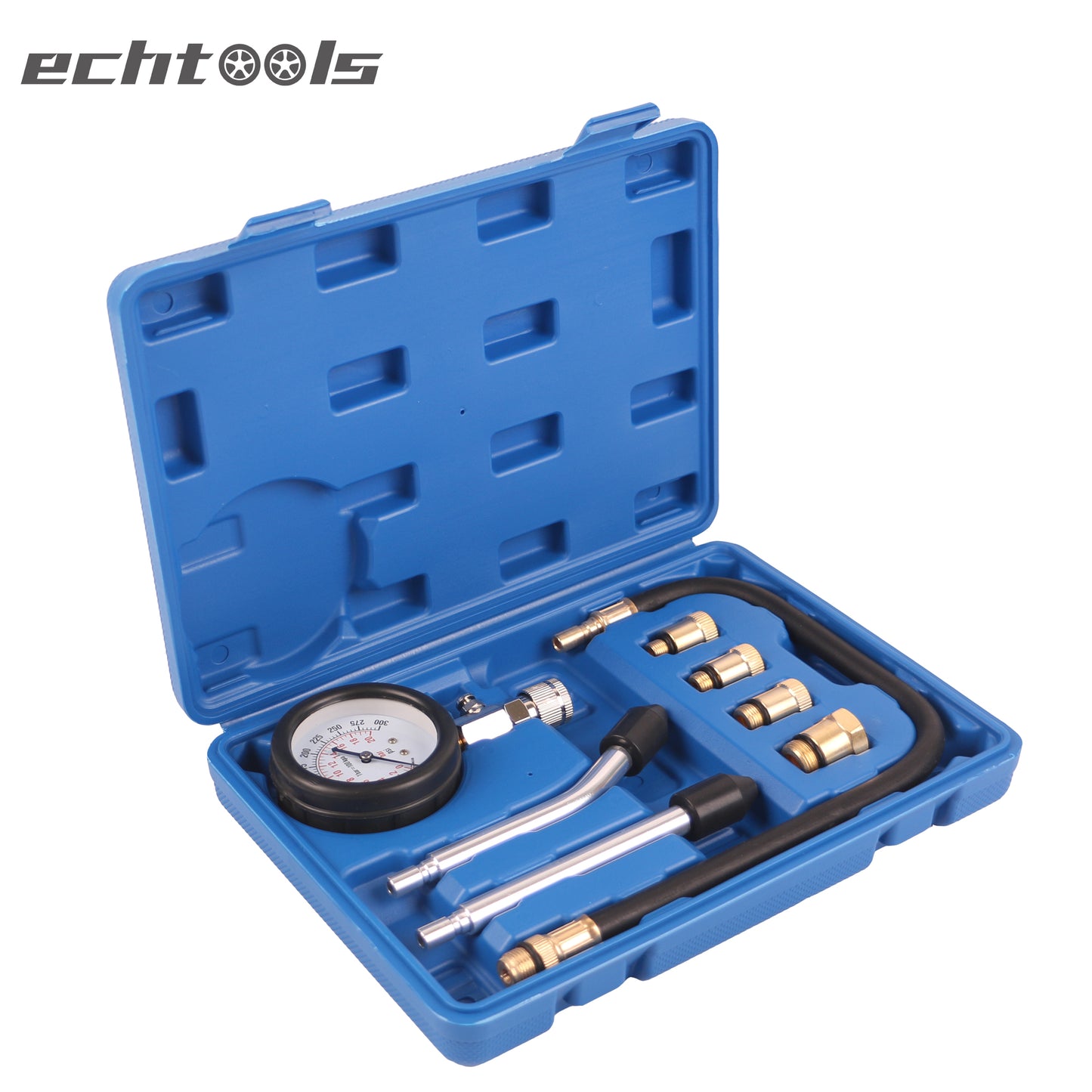 echtools ec1511 Benzinmotor-Kompressionstester 0-20bar mit M10, M12, M14, M18 Adaptern