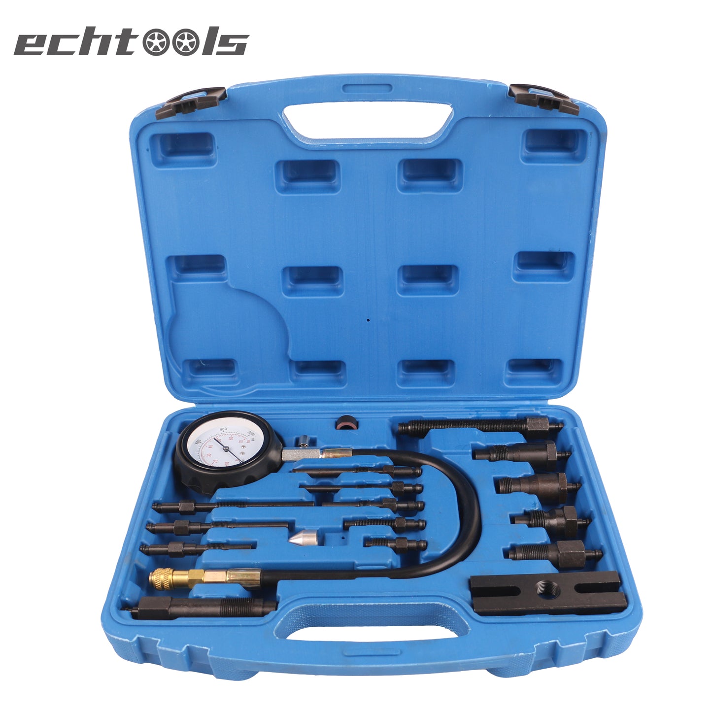 echtools ec1516 17-tlg. Druckprüfgerät für Dieselmotoren Kompressionsdruckprüfer