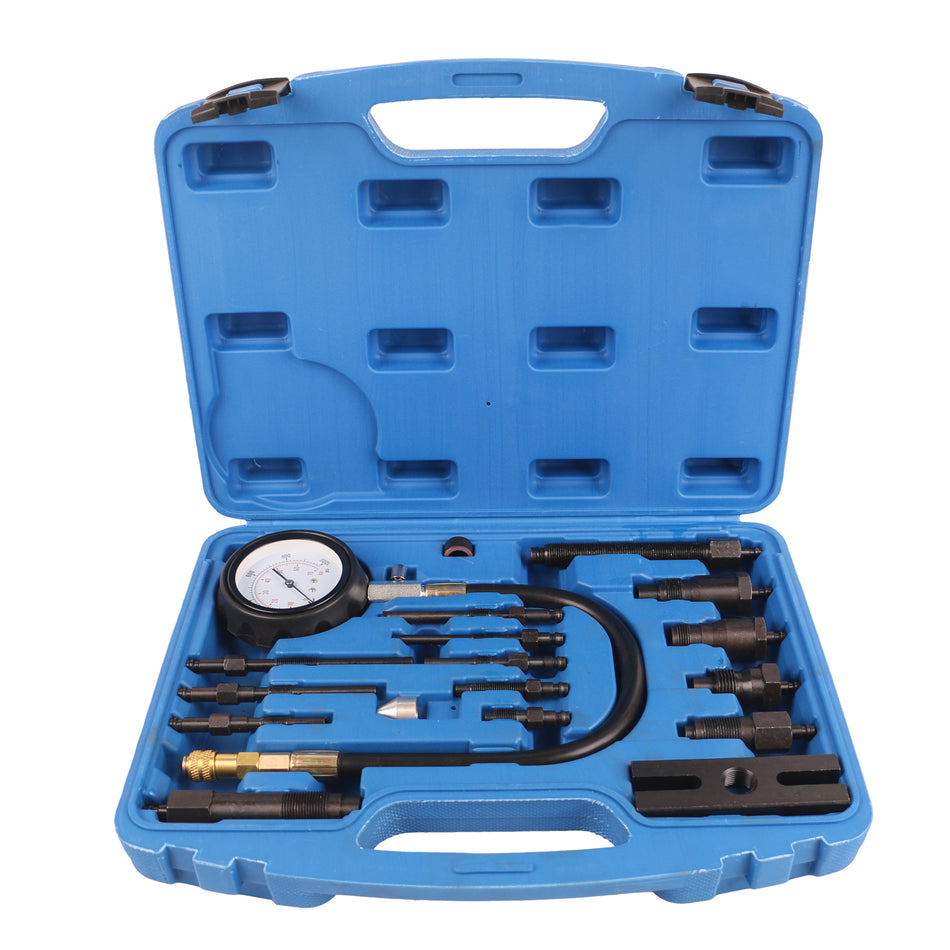 echtools EC1516 17-tlg. Druckprüfgerät für Dieselmotoren Kompressionsdruckprüfer