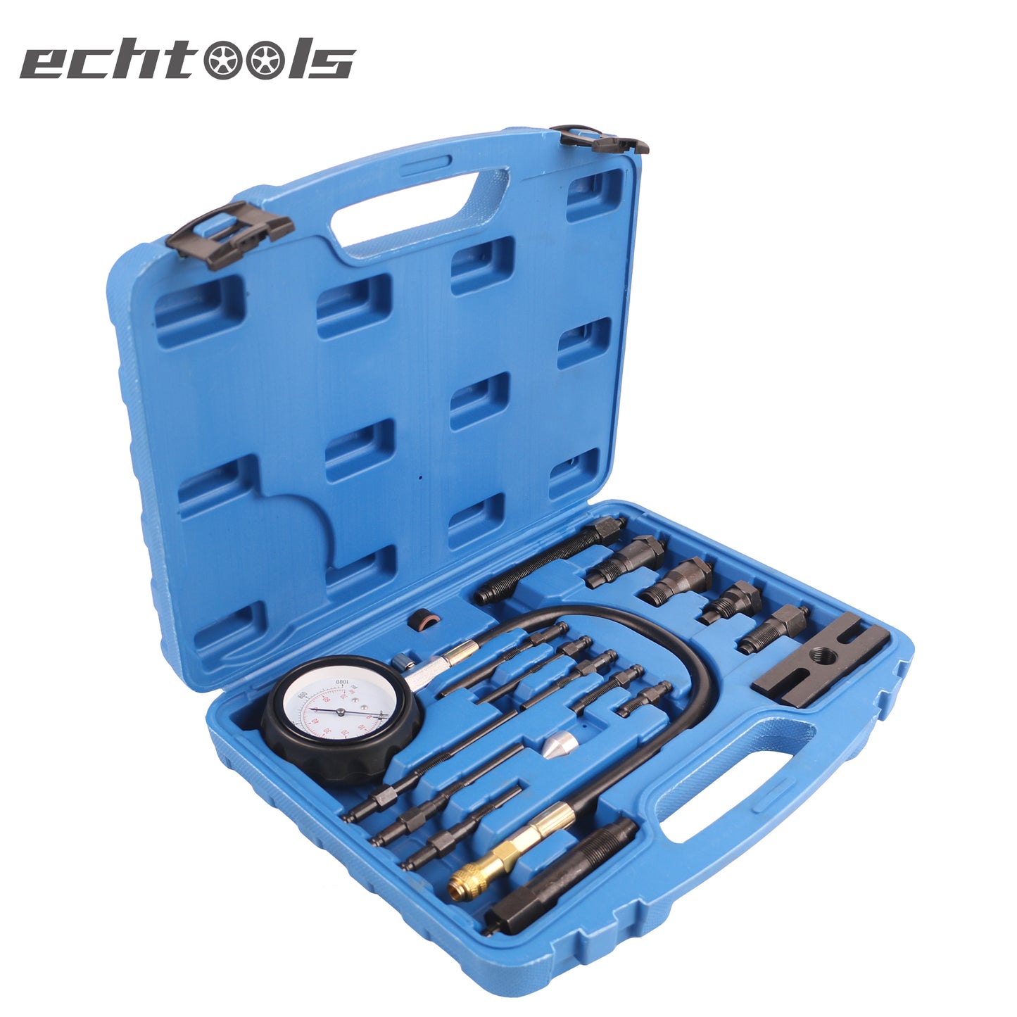 echtools ec1516 17-tlg. Druckprüfgerät für Dieselmotoren Kompressionsdruckprüfer