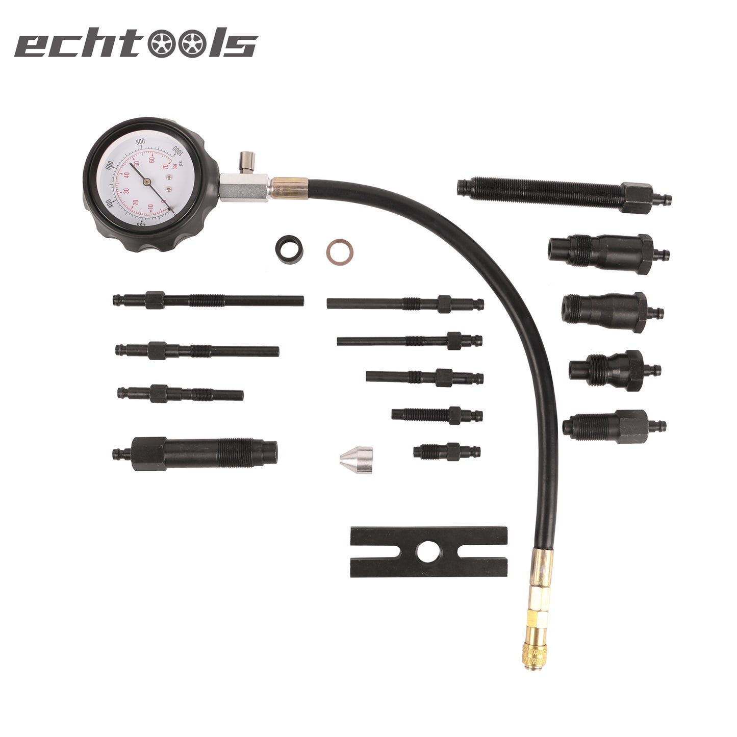 echtools ec1516 17-tlg. Druckprüfgerät für Dieselmotoren Kompressionsdruckprüfer