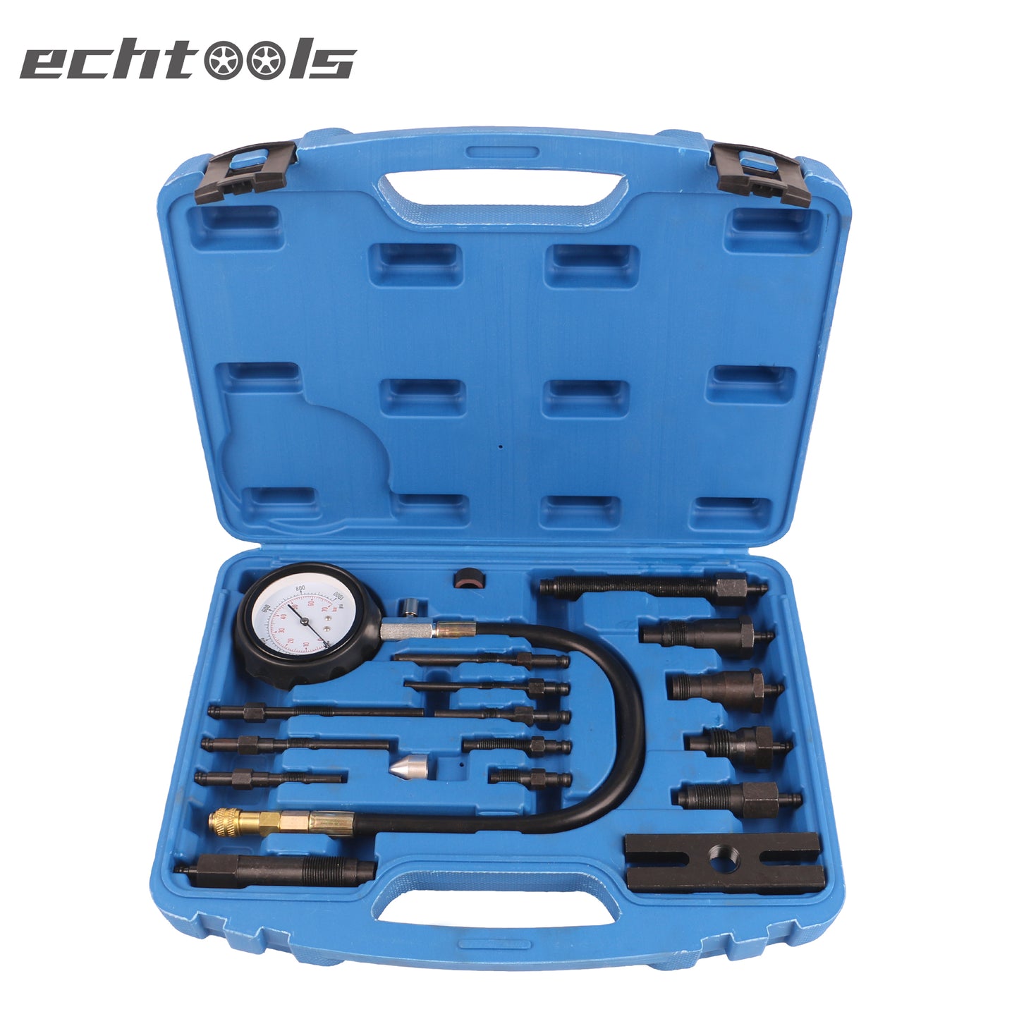 echtools ec1516 17-tlg. Druckprüfgerät für Dieselmotoren Kompressionsdruckprüfer