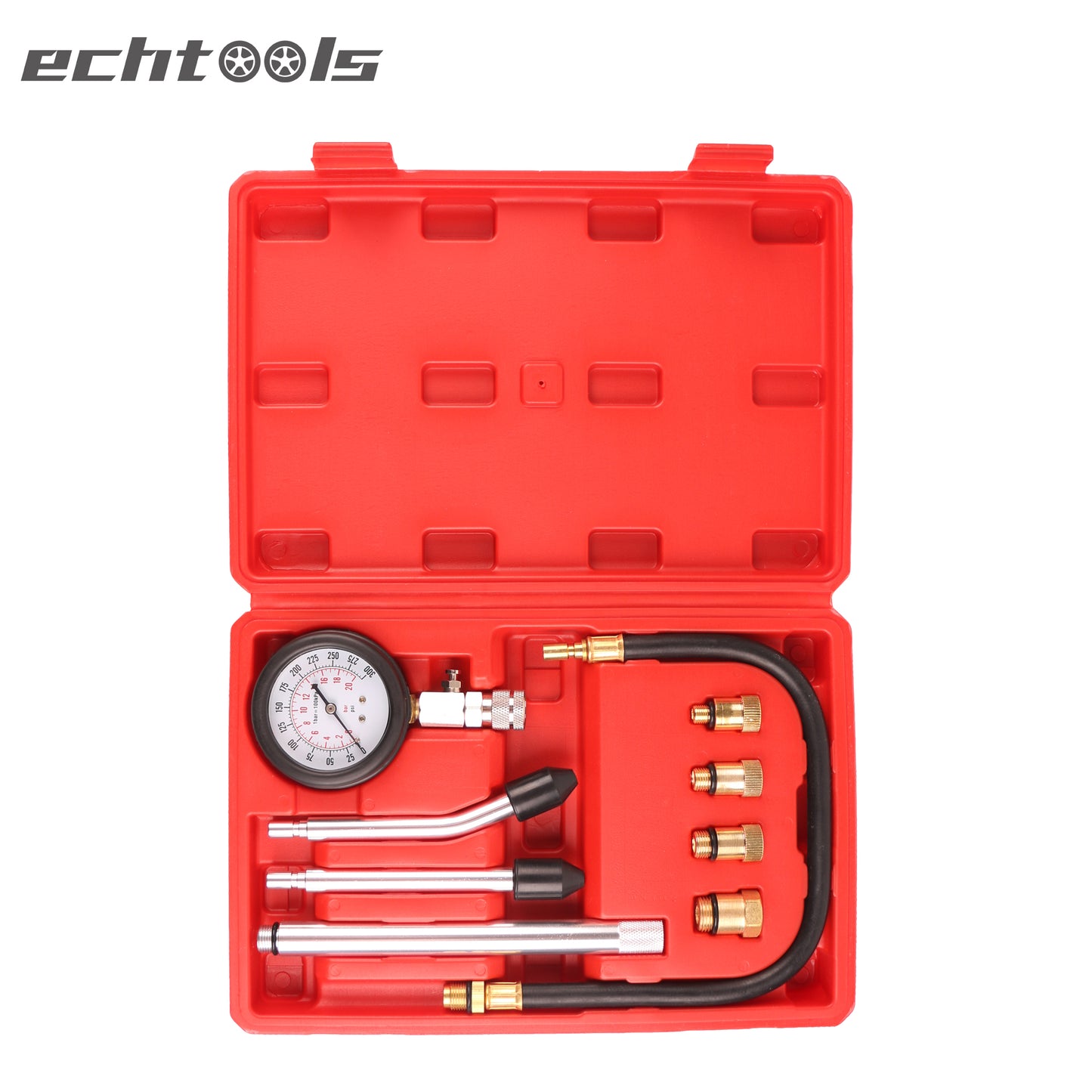 echtools ec1519 Kompressionsprüfer 0-20 bar oder 0-300 psi Verdichtungsmesser für KFZ Benzinmotor