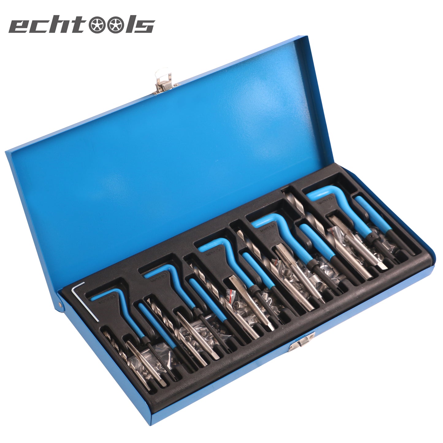 echtools EC1804 Gewinde Reparatur Werkzeug Satz Helicoil Auto Motor 131 tlg. M5 M6 M8 M10 M12