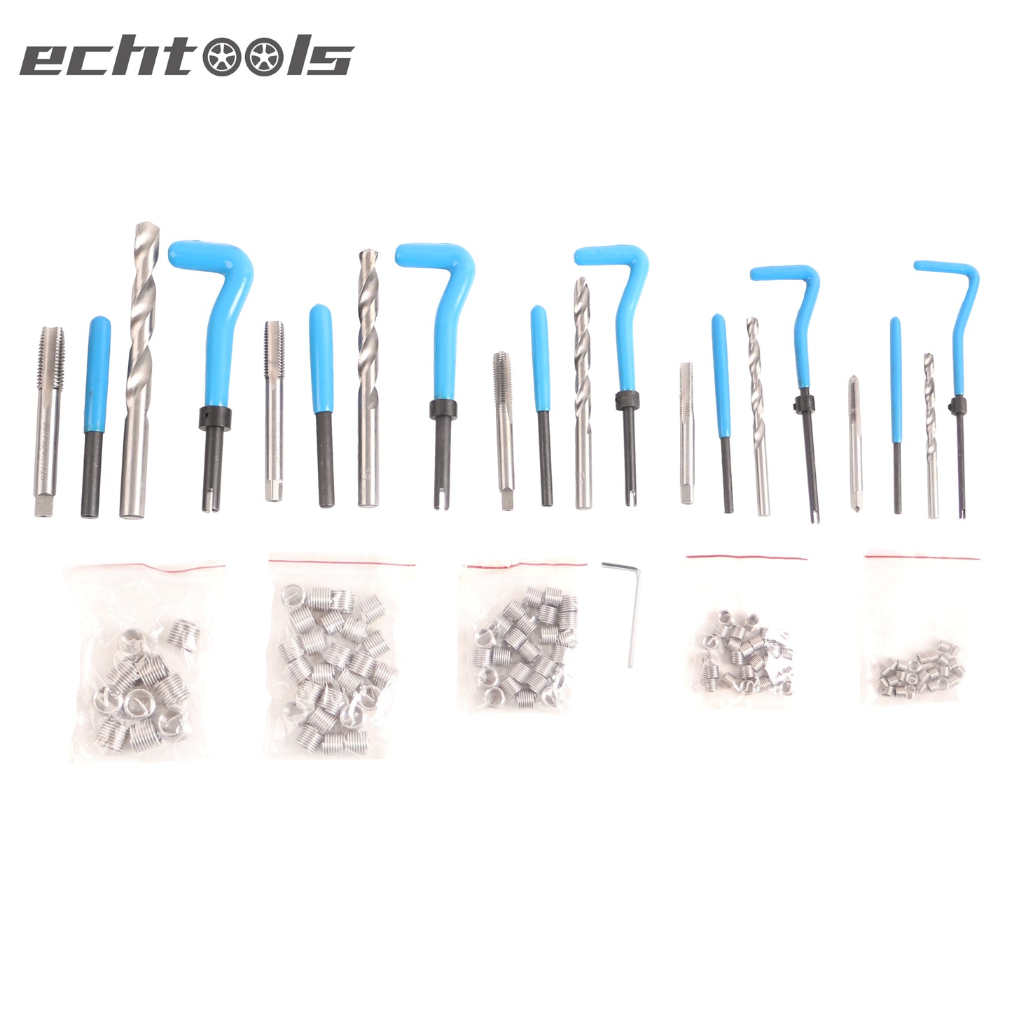 echtools EC1804 Gewinde Reparatur Werkzeug Satz Helicoil Auto Motor 131 tlg. M5 M6 M8 M10 M12