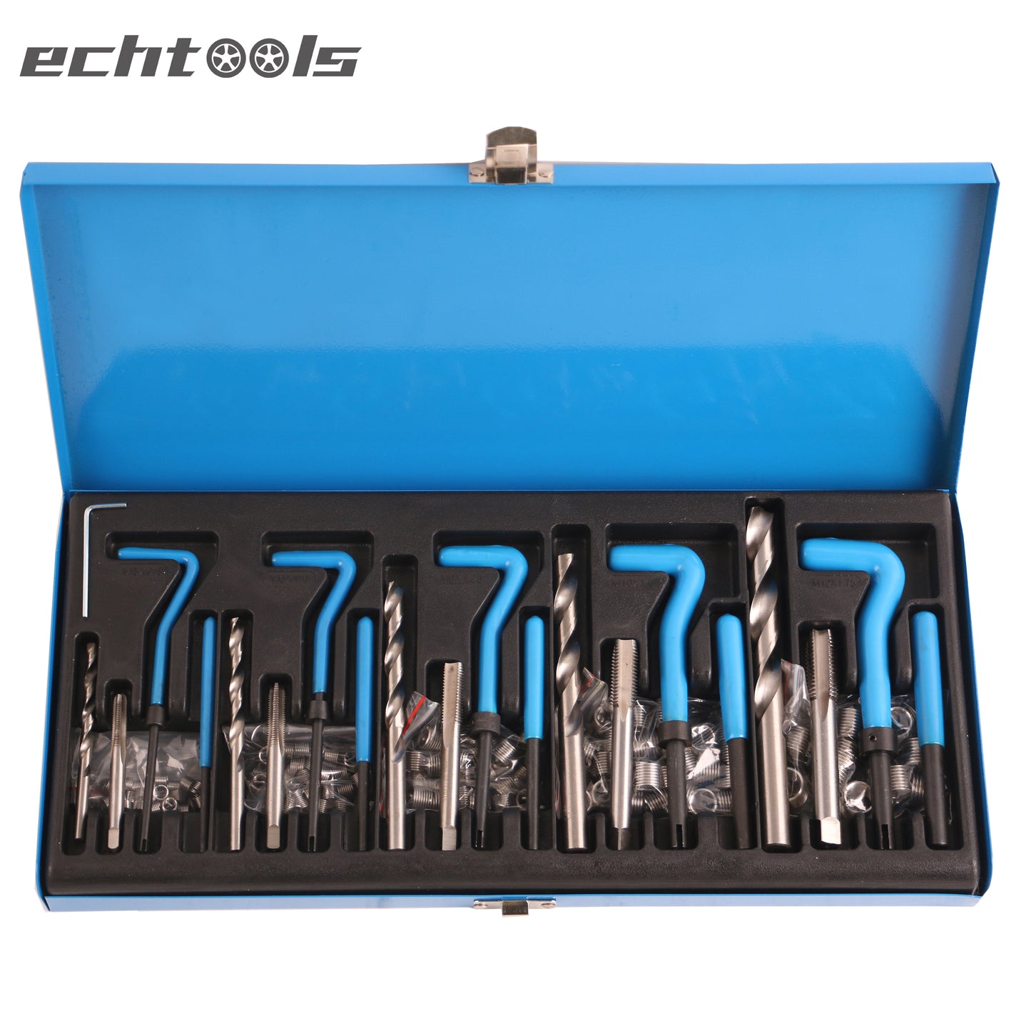 echtools EC1804 Gewinde Reparatur Werkzeug Satz Helicoil Auto Motor 131 tlg. M5 M6 M8 M10 M12