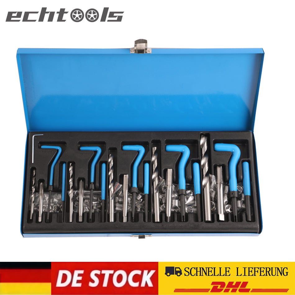 echtools EC1804 131 tlg Gewinde Reparatur Set Gewindeeinsatz Werkzeug Satz M5 M6 M8 M10 M12