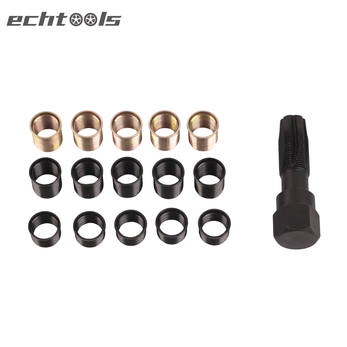 echtools ec1805 Zündkerzen Gewinde Reparatur Satz M14x1.25 Ersatzgewinde Bohrer Gewindehülse Kfz