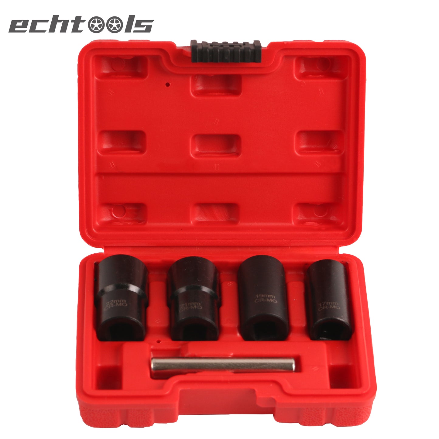 echtools EC1806 Spiral-Profil-Steckschlüssel-Satz / Schraubenausdreher | 12,5 mm (1/2") SW 17 - 22 mm | 5-tlg.