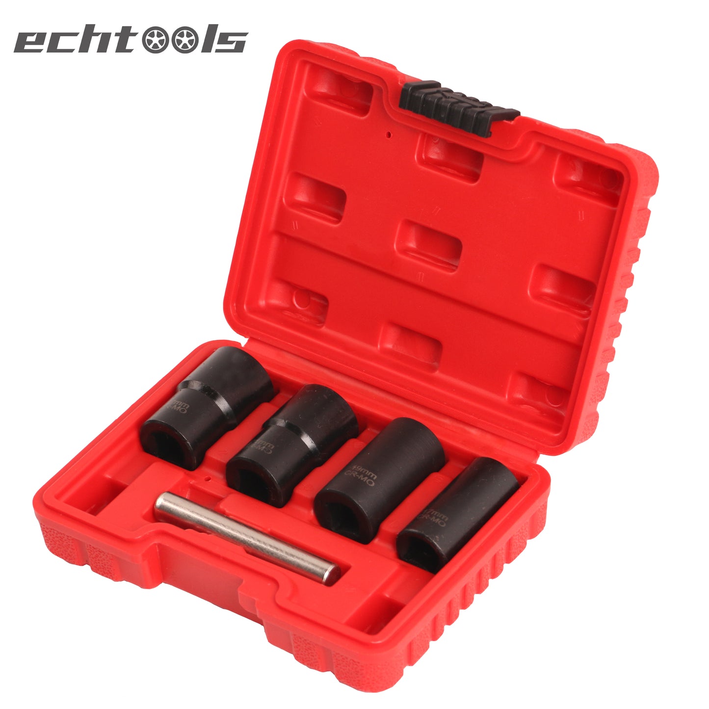 echtools EC1806 Spiral-Profil-Steckschlüssel-Satz / Schraubenausdreher | 12,5 mm (1/2") SW 17 - 22 mm | 5-tlg.