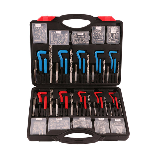echtools EC1829 314-teiliges Helicoil-Gewinde-Reparaturset, HSS-Bohrer, Helicoil-Kit mit metrischen und SAE M5, M6, M8, M10, M12