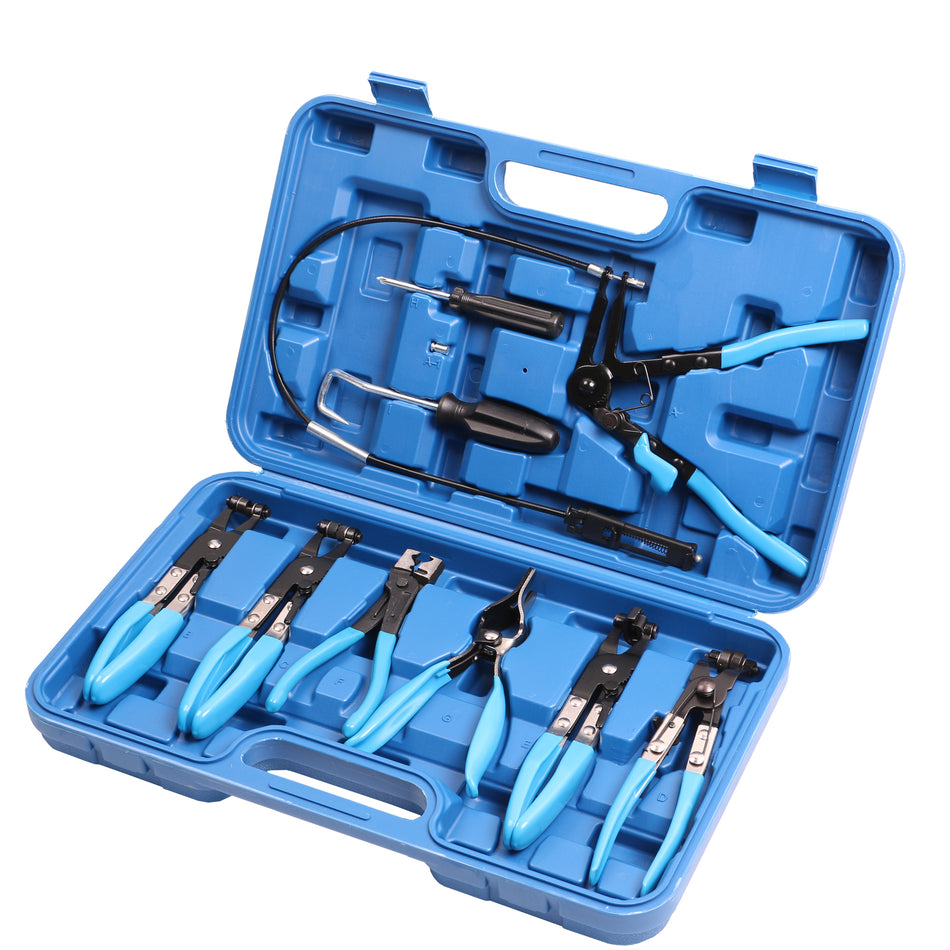 echtools EC1901 10 tlg. Spezialzangen Set für Schlauchschellen Federband Zange Klemme Set