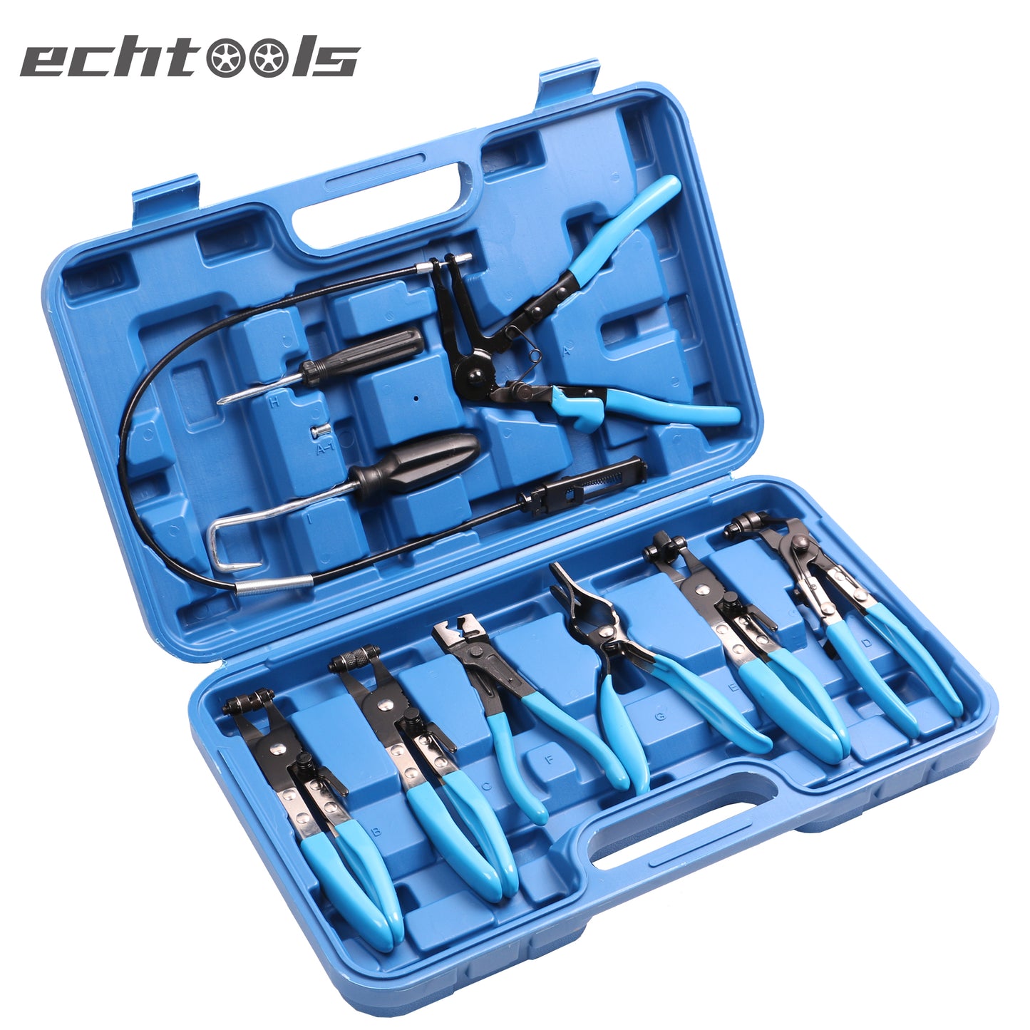 echtools EC1901 10 tlg. Spezialzangen Set für Schlauchschellen Federband Zange Klemme Set