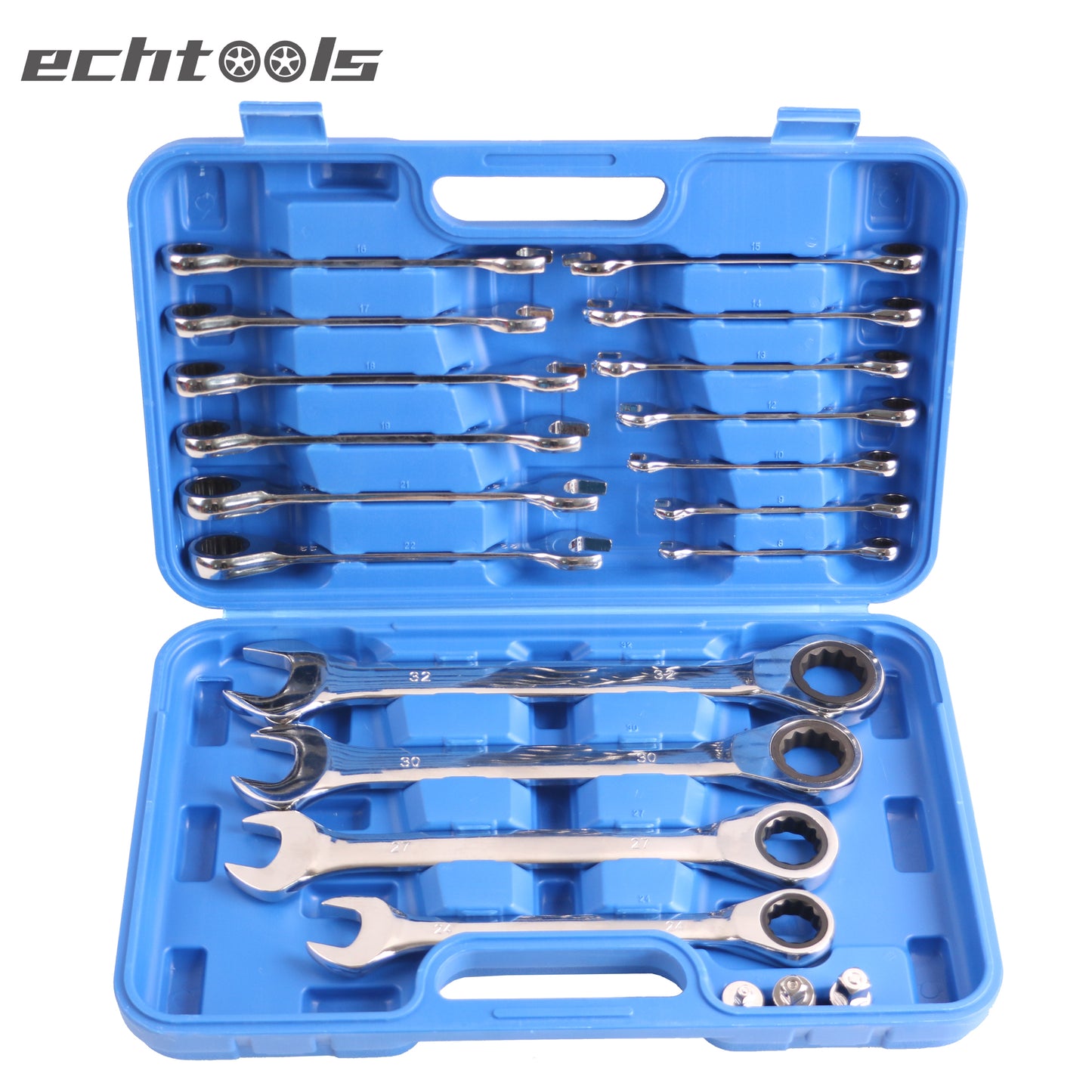 echtools EC2001 20tlg. Ratschenschlüssel Set Ring Maul Schlüssel Satz 8-32mm Werkzeug