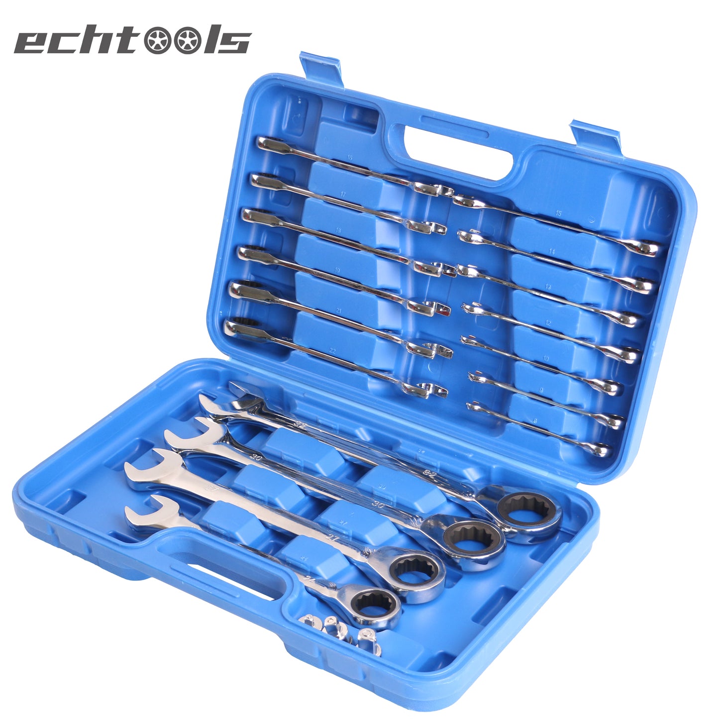 echtools EC2001 20tlg. Ratschenschlüssel Set Ring Maul Schlüssel Satz 8-32mm Werkzeug