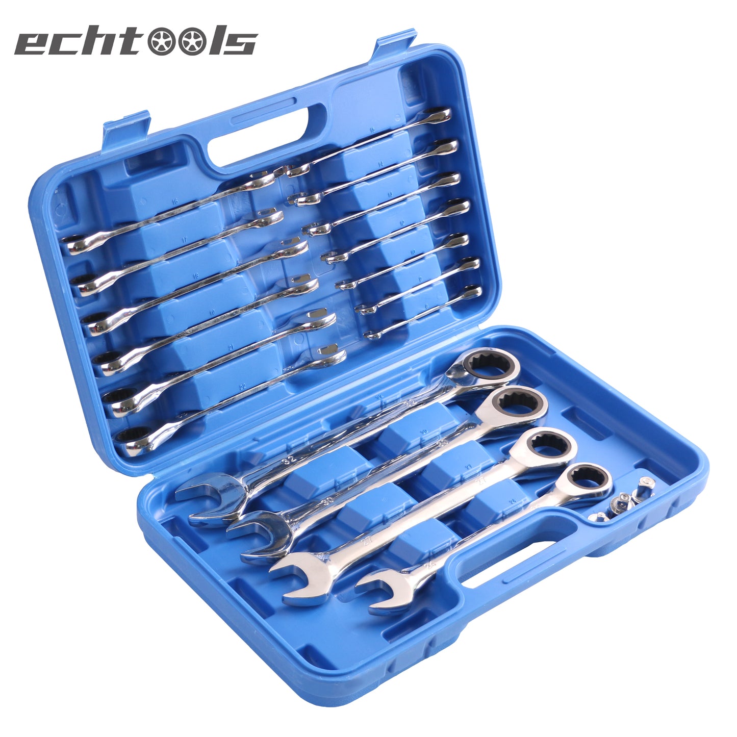 echtools EC2001 20tlg. Ratschenschlüssel Set Ring Maul Schlüssel Satz 8-32mm Werkzeug