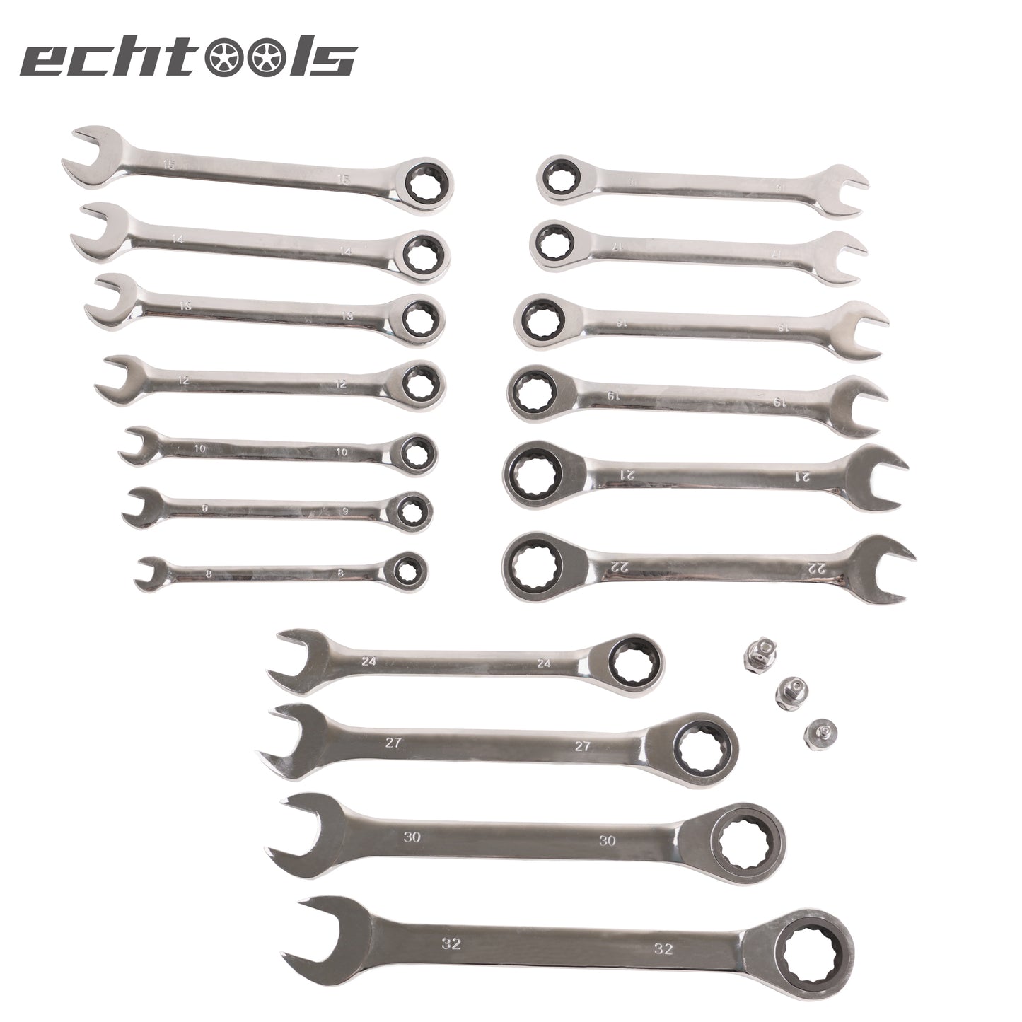 echtools EC2001 20tlg. Ratschenschlüssel Set Ring Maul Schlüssel Satz 8-32mm Werkzeug