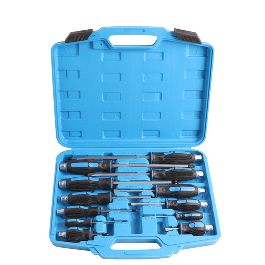 echtools EC2002 SCHRAUBENDREHER SATZ 12-tlg. MAGNET SCHRAUBENZIEHER KREUZ SCHLITZ WERKZEUG