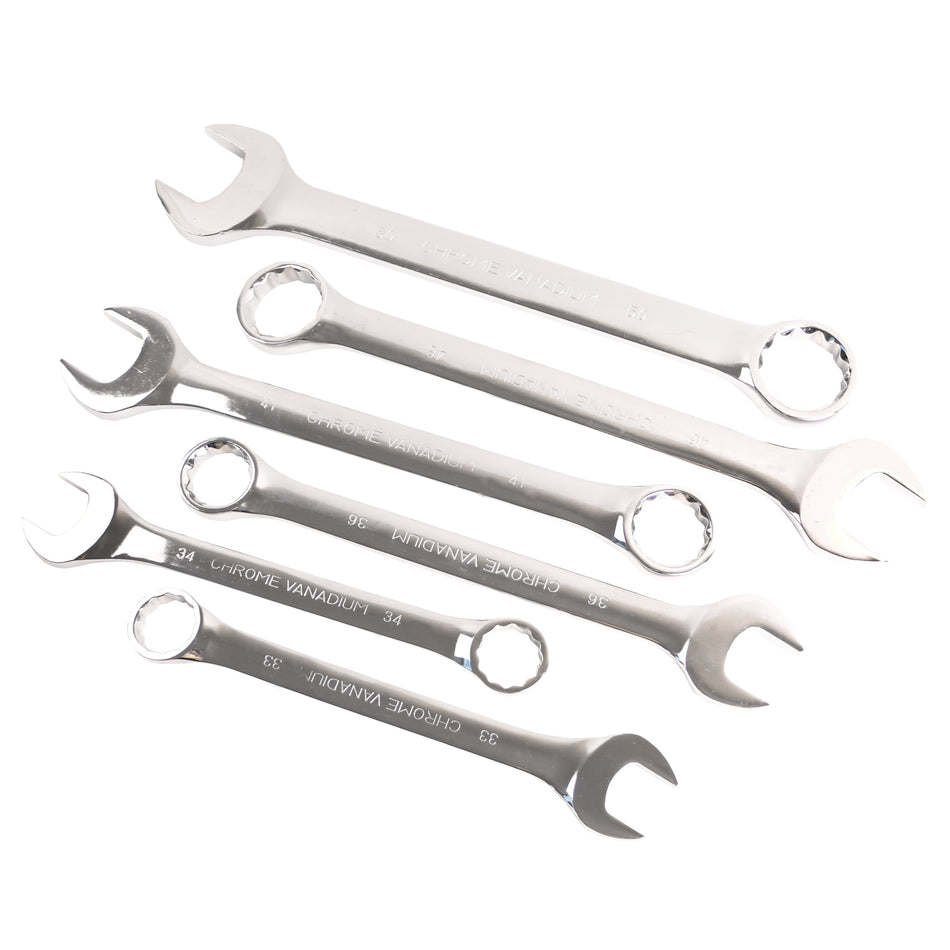 echtools EC2003 6-teiliges Jumbo metrisch poliertes Kombinationsschlüssel-Set 33 mm - 50 mm